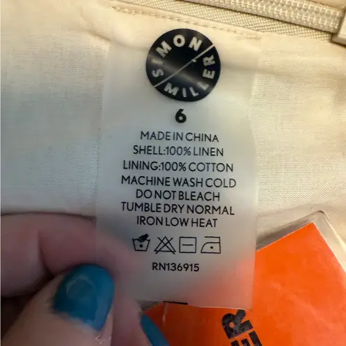 Simon Miller Lala Island Print Twist Linen Crop Top Sz 6 NWT Green