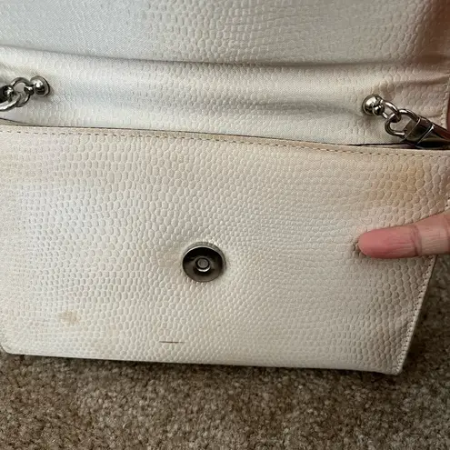 Judith jack lucciolo cream ivory leather beaded embellished cross body purse