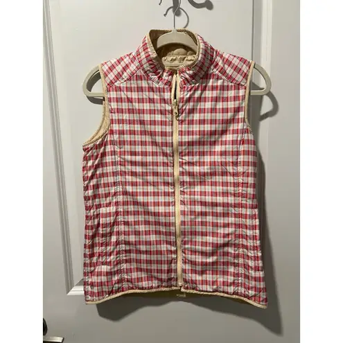 Peter Millar Warmth Women's Reversible Vest Size Small Yellow/Plaid Golf Outdoor