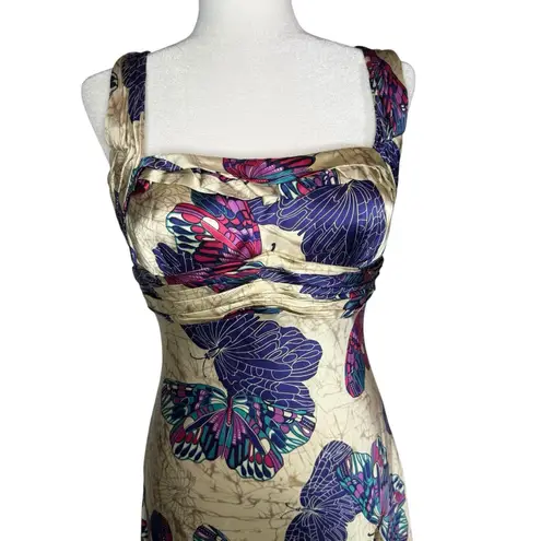 Vintage Y2K Nina Austin Dress M Silk Butterfly Babydoll Midi Whimsical Fairy Size M