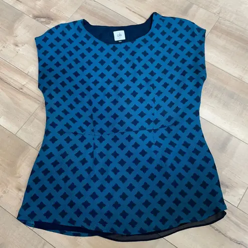 CAbi 4/$25  Blue Peplum Foulard Top Style #3274 Sz XS