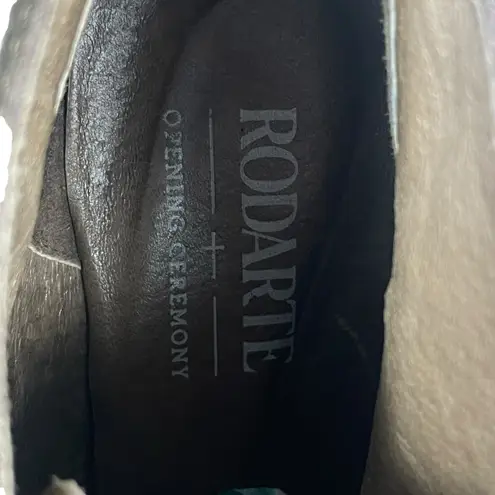 Opening Ceremony Suede Platform Lace Up Boots Green Size 10