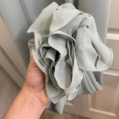 BHLDN Diana Sage green mint gown ruffle slit med