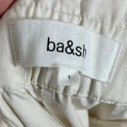 Ba&sh Stone Pants High Rise Cropped Paperbag Ecru Cotton Womens Size S Flawed