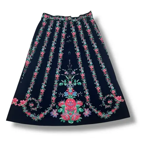 Vintage deep navy blue and floral A