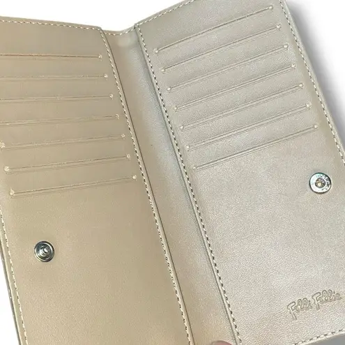 Folli Follie Leather Wallet Card Holder Heart Design Emboss Snap Limited Edition