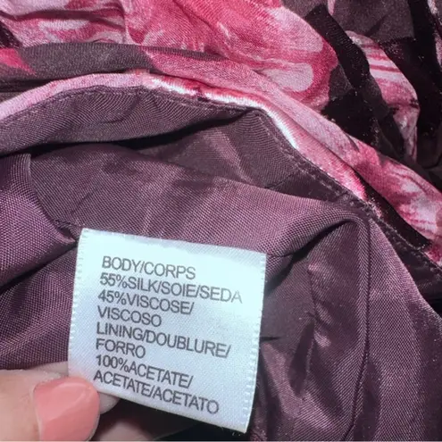 JS Collections silk blend floral printed halter corset top size 14