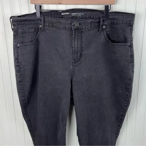 Old Navy  Mid-Rise Curvy Skinny Jeans in Black Jack Women's Plus Size 20 Regular