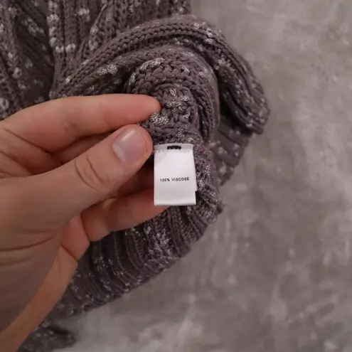 St. John Grey Chunky Open Front Knit Cardigan Sweater Women's Medium Cozy