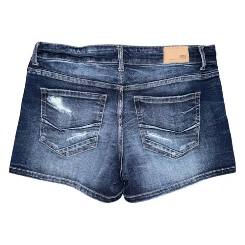 BKE Buckle Victoria Stretch Jean Shorts Dark Wash Distressed Denim Women’s Sz 30