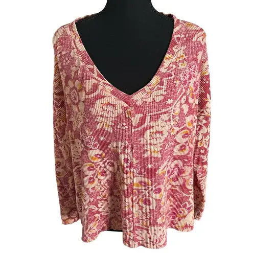 Pilcro Anthropologie Moira Pullover Thermal Pullover Small Women’s Red Motif