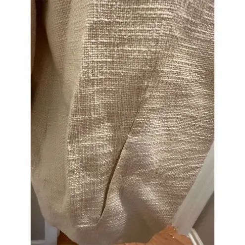 Rebecca Taylor Women's Ivory Sequin Jacket Size 4 Elegant Open Front