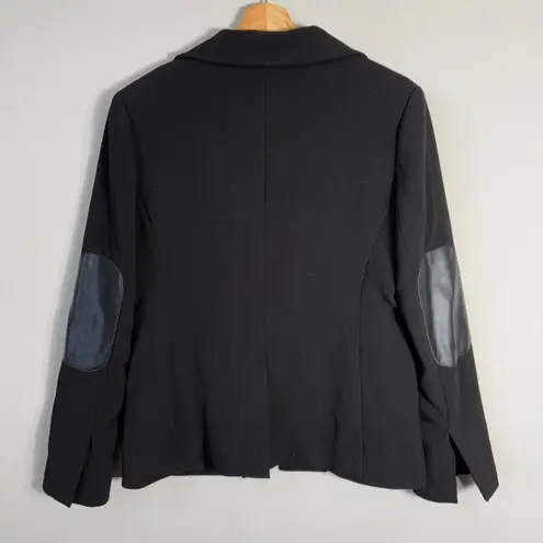 Drew NWT Midas Faux Leather Elbow Patch Blazer Jacket Women's Small Black Career