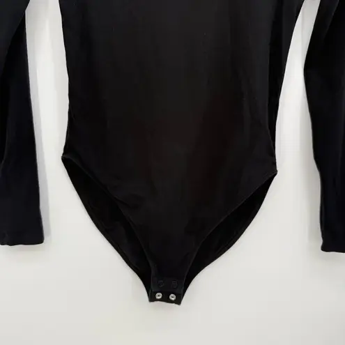 Old Navy  Black Long Sleeve Classic Bodysuit Size Small Cotton Blend