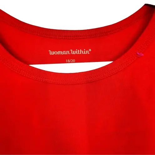 Woman Within Red Soft Cotton Tee Size 18/20