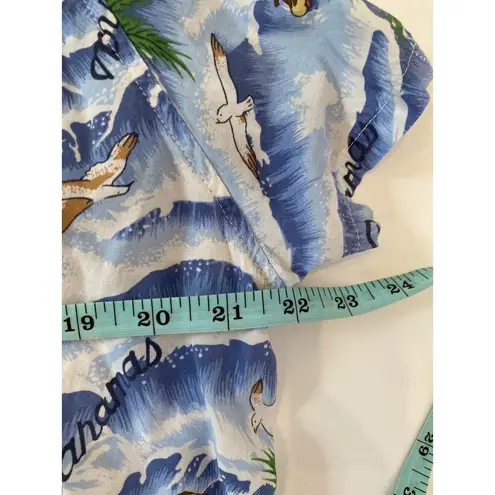 Gloria Vanderbilt Bahamas Tropical Short Sleeve Button Down Shirt Sz Lg Rayon