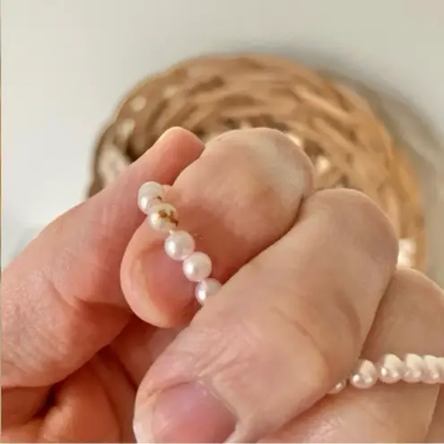 Petite Pink Pearl Necklace Vintage “Jennie” Long Soft Feminine Classic Elegant