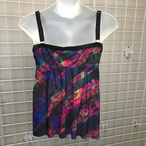 Avenue Abstract Print Tankini Top