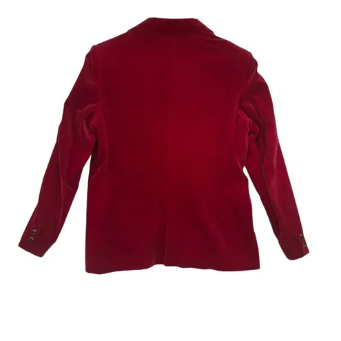 De Mura Red Velvet Classic Holiday Blazer Jacket Size 18 (Large) Single Breasted