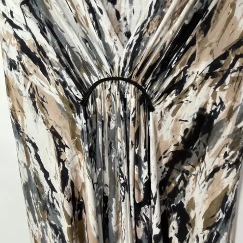 Heyne Bogut Women's Multicolor Abstract Print Sleeveless Long Maxi Dress Small Gray