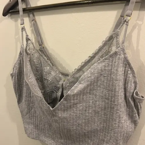 Aerie NWT  Ribbed Lace Bra Top - Size Large