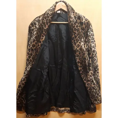 3K Fashion Vintage Womens XXL Leopard/Animal Print Cardigan/ Jacket Coat Size 2X