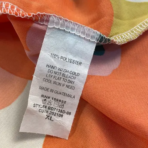 Boutique BiBi Floral Puff Sleeve Square Neck Babydoll Mini Dress XL Retro Style 70s New