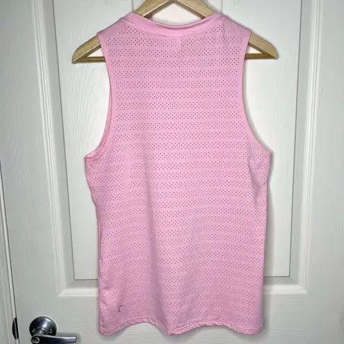 Zyia Active Chill Blossom Pink Perforated Muscle Tank Top - Medium