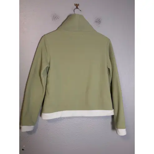 Dudley Stephens Park Slope Sage & Aqua Colorblock Pullover Size Small Fleece Green