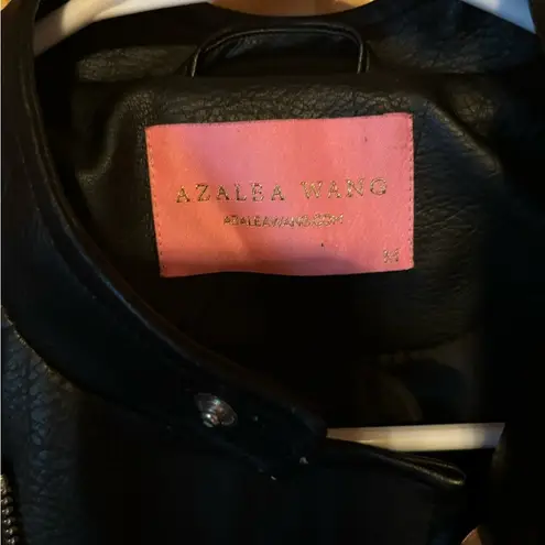 Azalea Wang for Akira Savage Tiger Faux Leather Moto Jacket Studs and Zippers Black Size M