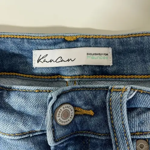 KanCan USA KanCan Light Wash High Rise Distressed Frayed Ankle Skinny Jeans