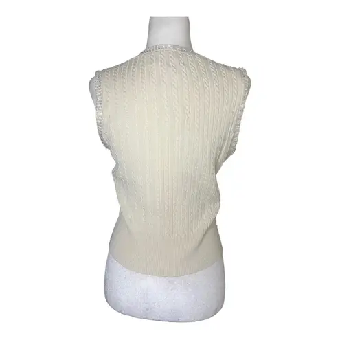 Vintage Beaded Knit Sweater Vest | Y2K Glam Classic | Deadstock Small Vie