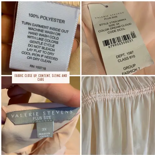 Valerie Stevens BLUSH PINK FLOWY TUNIC BLOUSE NWT (3X)