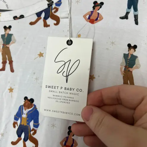 Sweet P Baby Co Women's 2XL Disney Princes & Pajama Top Long Sleeve Bamboo White Size XXL