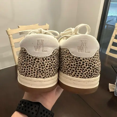 Madewell Court Sneaker leather with Spotted calf Hair sz 8