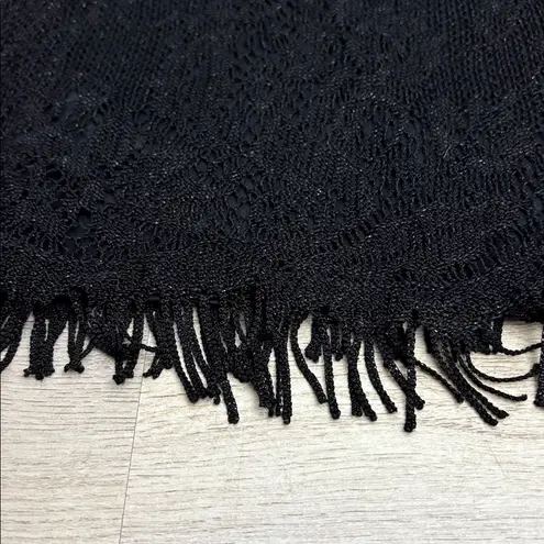 Jessica Howard Black Lace with Fringe Bottom Sleeveless Knee Length Dress Size 8