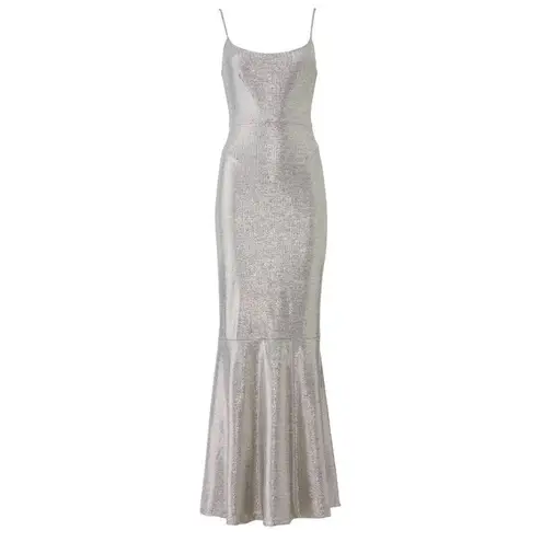 Hutch Cameron Gown in Silver 12 Womens Long Formal Maxi Dress