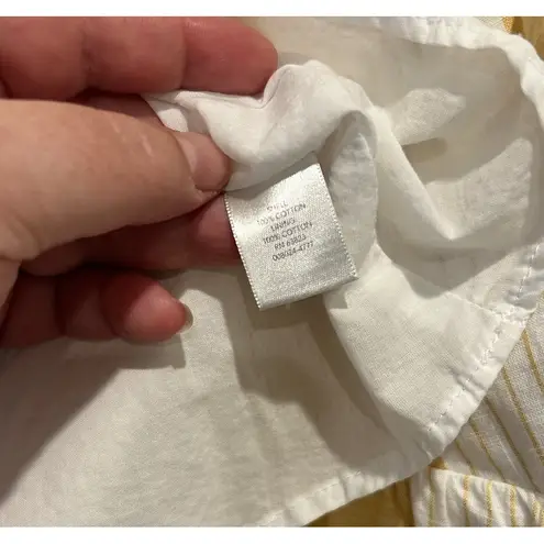 Christopher & Banks  Yellow‎ White Striped Tie Back Midi Dress Size 16 Summer