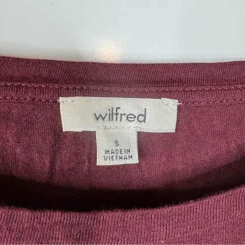 Wilfred Burgundy Crossover Back Long Sleeve Shirt Size Small Red