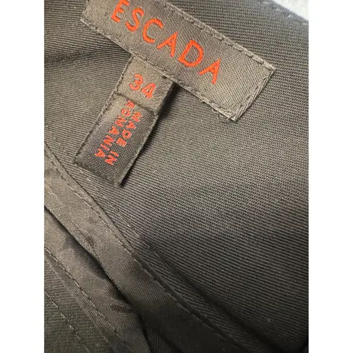 Escada Women's Black Wide Leg Trousers Pants Size 34 XS Wool Blend Tailored Brown