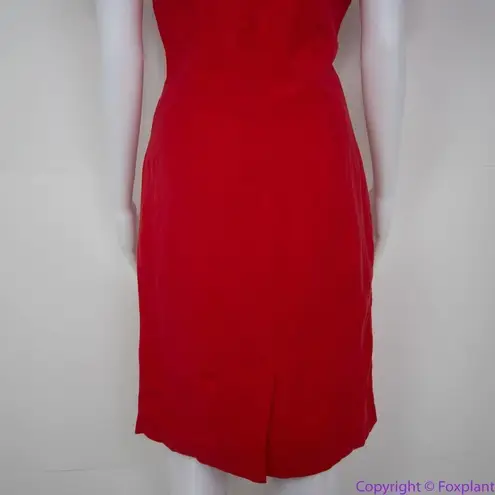 Chadwick's red short sleeve linen blend sheath dress, size 4