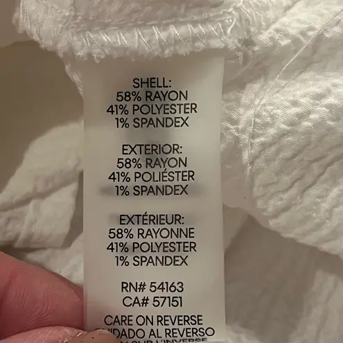 Calvin Klein 🌺 WHITE RUFFLE V-NECK MIDI DRESS SIZE 12🌺