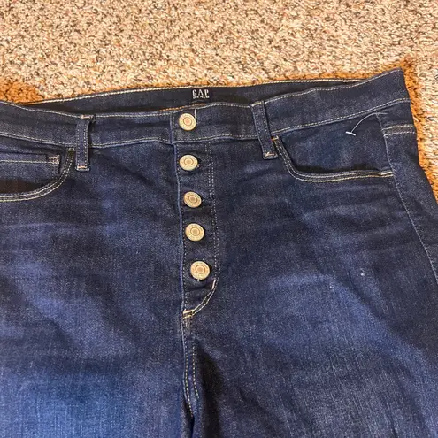 Gap  Denim Favorite Jegging Dark Wash Button Fly Jeans Size 14/32 Tall‎