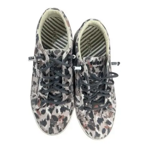Taos Women STAR Animal Safari Print Canvas Fashion Sneakers Size 7.5 Grey Brown Gray