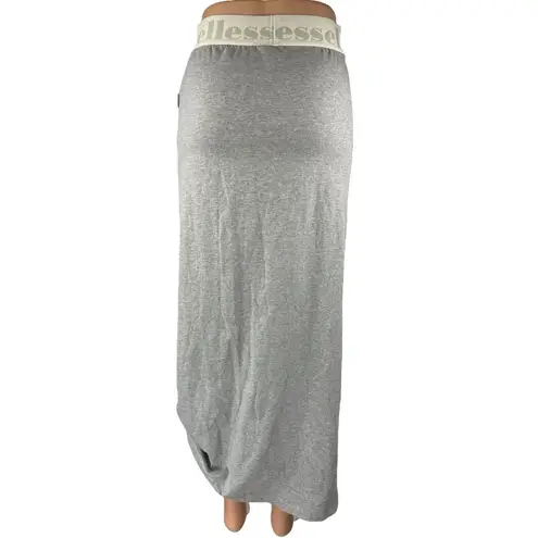 Ellesse Women's Gray High Waisted Ruched Side Maxi Straight Pencil Skirt Size 10