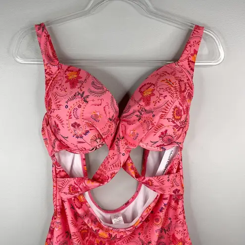 One Piece Meet.Curve Floral Swimsuit Swimsuit XL Pink New