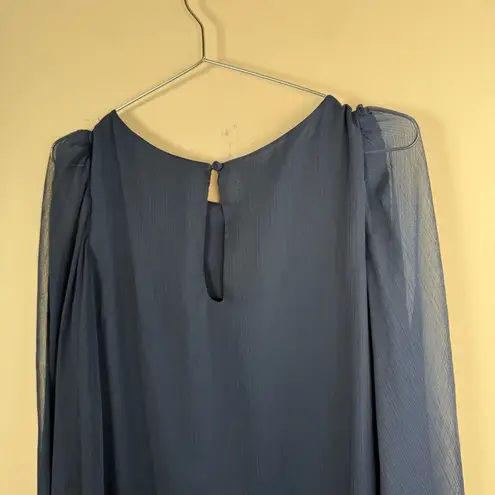 Alice + Olivia  Navy Odette Flutter Sleeve Dress