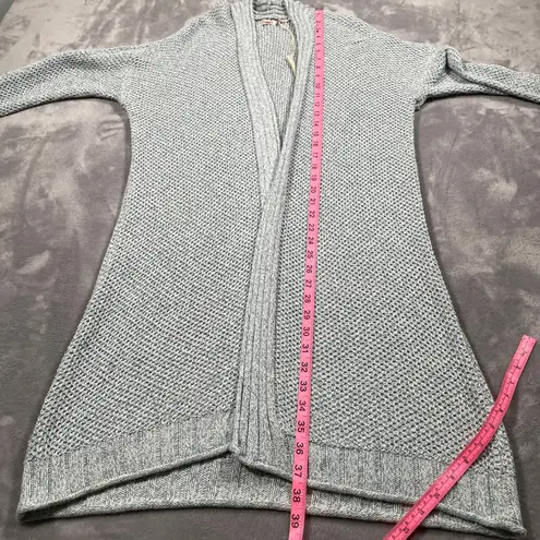 Faherty Sweater Large Heather Blue Longline Duster Coastal Casual Beach New