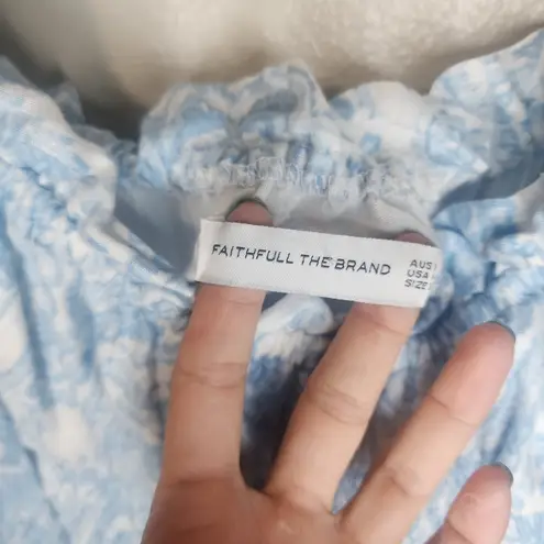 Faithfull the Brand X REVOLVE Bel Rose Top in Faye Paisley Print Powder Blue