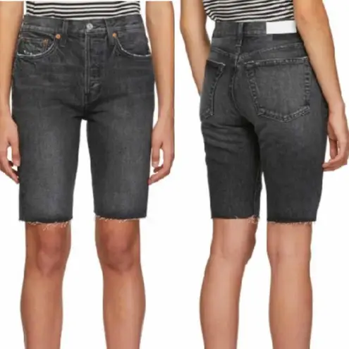 RE/DONE 80S Skinny Distressed Denim Shorts Size 28 Shadow Wash